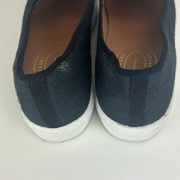 Stubbs and Wootton Men'sEmbroidered Nautical Linen Slip on Sneakers Size 9.5