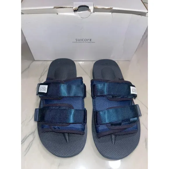 SUICOKE Moto Cab in Navy M 7 W 9 New with Box Slippers Sandals Shoes