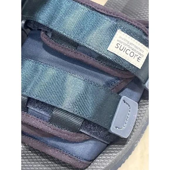 SUICOKE Moto Cab in Navy M 7 W 9 New with Box Slippers Sandals Shoes