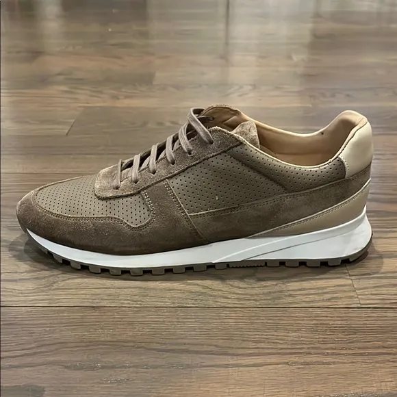 Suitsupply Tan and Brown Sneakers with Suede and Mesh Size 10