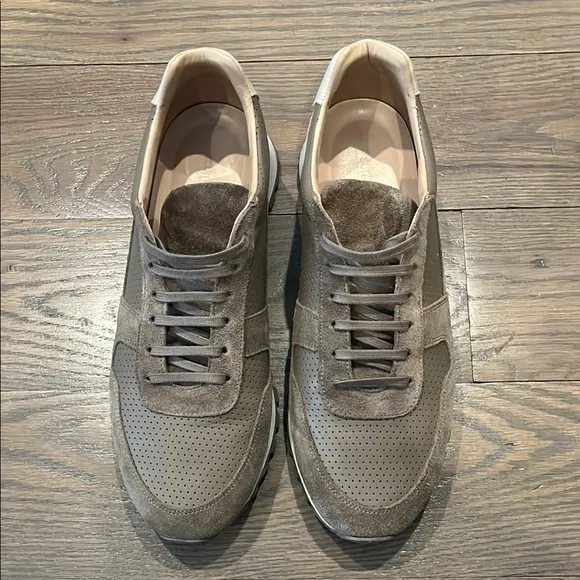 Suitsupply Tan and Brown Sneakers with Suede and Mesh Size 10