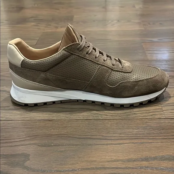Suitsupply Tan and Brown Sneakers with Suede and Mesh Size 10
