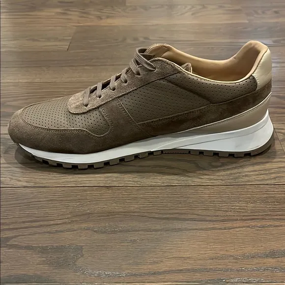 Suitsupply Tan and Brown Sneakers with Suede and Mesh Size 10