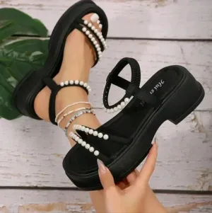 Summer New Women's Wedge Sandals, Fashionable And Versatile With Thick Soles