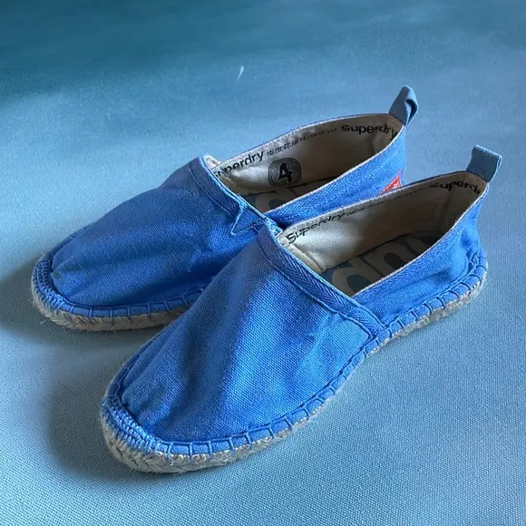 Superdry Espadrilles Shoes Baby Blue Canvas