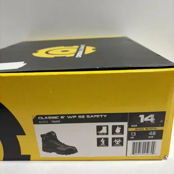 S.W.A.T Men’s Classic 6” Waterproof Black Boots, Size 14 Wide