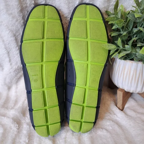 Swims Braided Lace Lux Loafers Summer Boat‎ Shoes Navy Blue Men's Size 10
