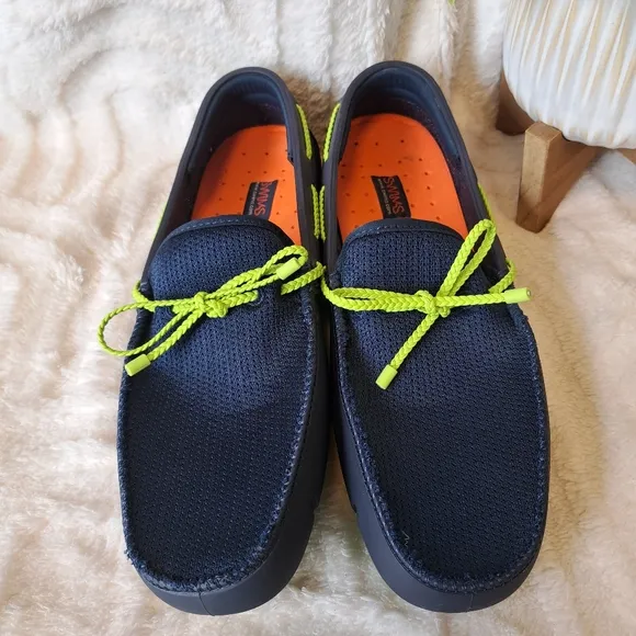 Swims Braided Lace Lux Loafers Summer Boat‎ Shoes Navy Blue Men's Size 10