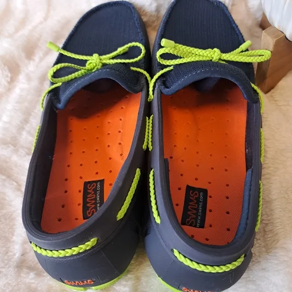 Swims Braided Lace Lux Loafers Summer Boat‎ Shoes Navy Blue Men's Size 10