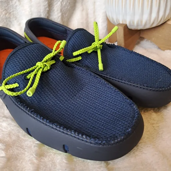 Swims Braided Lace Lux Loafers Summer Boat‎ Shoes Navy Blue Men's Size 10