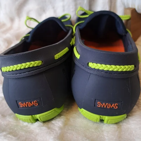 Swims Braided Lace Lux Loafers Summer Boat‎ Shoes Navy Blue Men's Size 10
