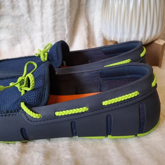 Swims Braided Lace Lux Loafers Summer Boat‎ Shoes Navy Blue Men's Size 10