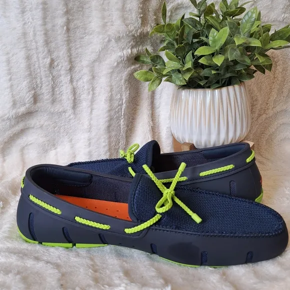 Swims Braided Lace Lux Loafers Summer Boat‎ Shoes Navy Blue Men's Size 10