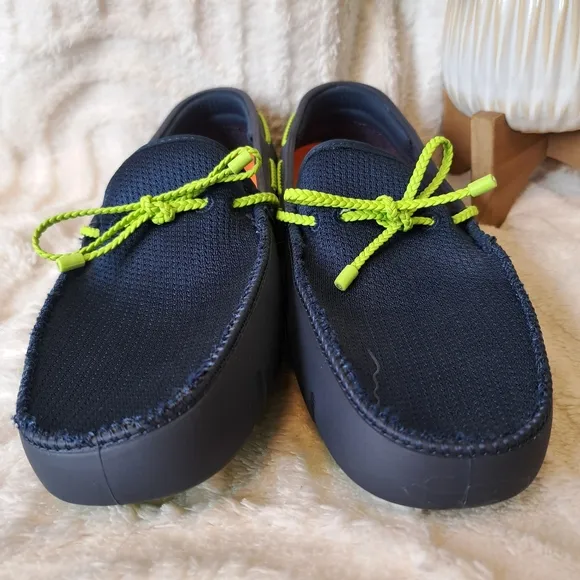 Swims Braided Lace Lux Loafers Summer Boat‎ Shoes Navy Blue Men's Size 10