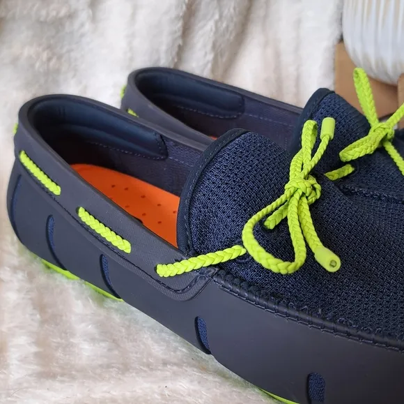 Swims Braided Lace Lux Loafers Summer Boat‎ Shoes Navy Blue Men's Size 10
