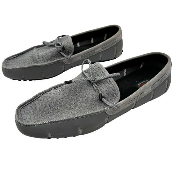 SWIMS Men's 13 Gray Black Woven Driver Loafers Shoes Casual Beach Water Vacation