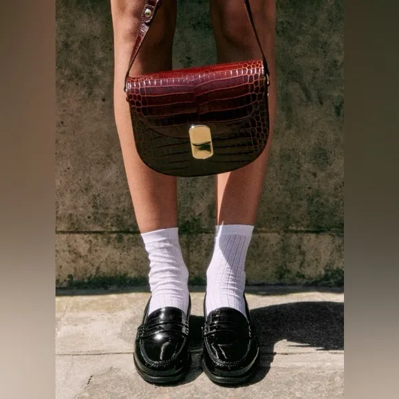 Sézane André Loafers in Patent Black FR 39 / US 8