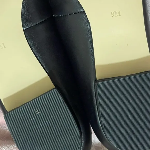 Talbots Edison Black Scalloped Leather Flats size 9