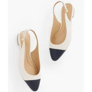 Talbots Ivory Edison Nappa Slingback Flats- size 8.5