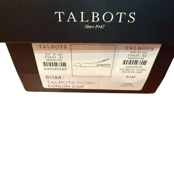 Talbots Ivory Edison Nappa Slingback Flats- size 8.5