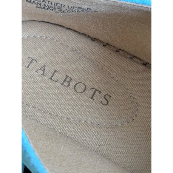 Talbots Izzy Cinched Suede Espadrilles Shoes Womens Sz 8.5 M Aqua Breeze Low Top