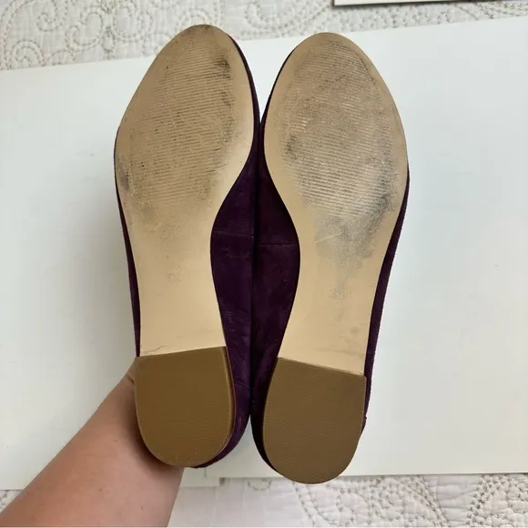 Talbots purple suede studded loafers