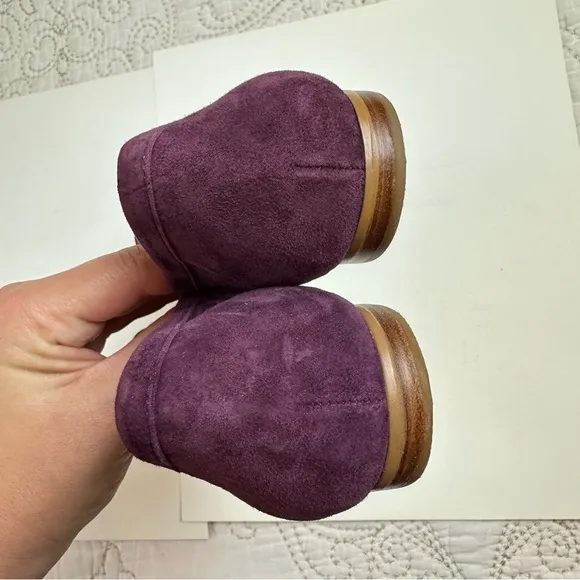 Talbots purple suede studded loafers