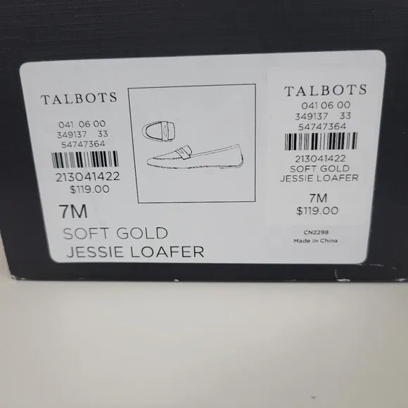 Talbots Soft Gold Leather Jessie Loafer Size  7