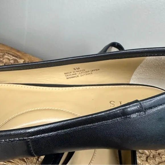 Talbots Women’s Blair Cap Toe Nappa Ballet Flats in Black Sz 8
