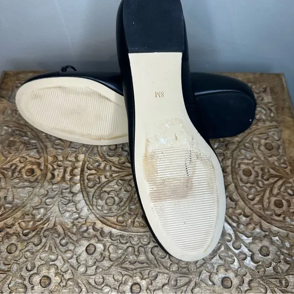 Talbots Women’s Blair Cap Toe Nappa Ballet Flats in Black Sz 8