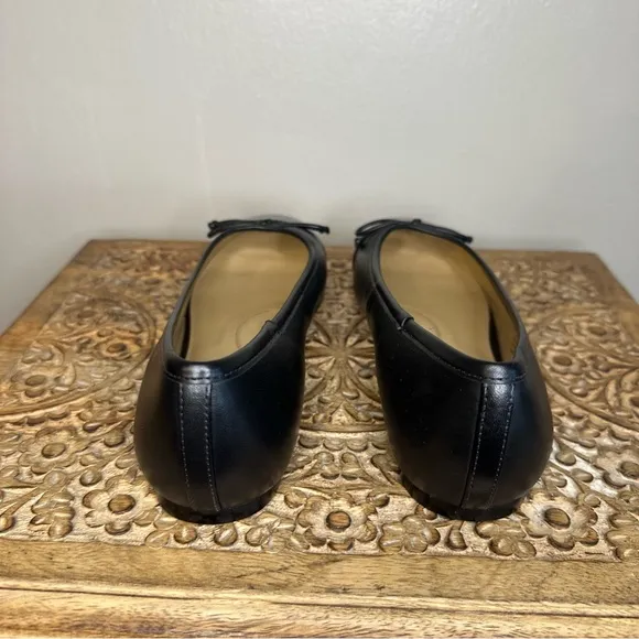 Talbots Women’s Blair Cap Toe Nappa Ballet Flats in Black Sz 8
