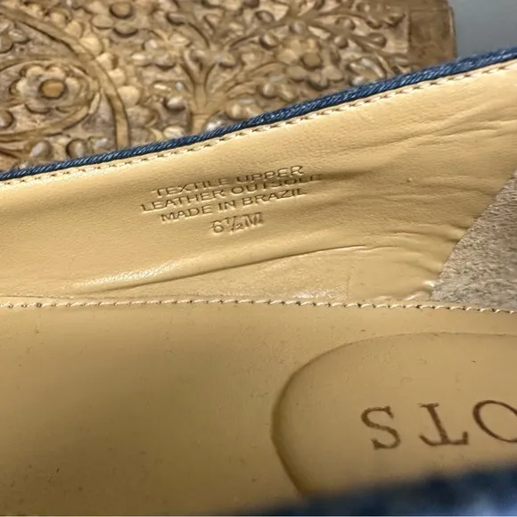 Talbots Women’s Sutton Denim Buckle Flats Sz 6.5