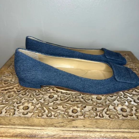 Talbots Women’s Sutton Denim Buckle Flats Sz 6.5