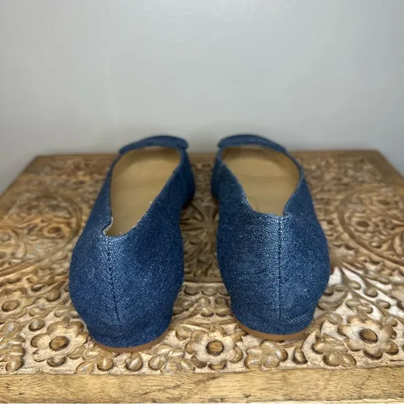 Talbots Women’s Sutton Denim Buckle Flats Sz 6.5