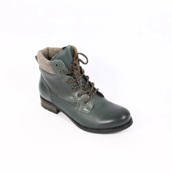 Taos Cutie Boots sz 11 Women Green Leather Bootie Lace Up Hiker EU 42
