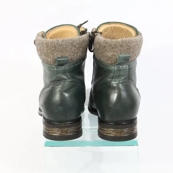 Taos Cutie Boots sz 11 Women Green Leather Bootie Lace Up Hiker EU 42