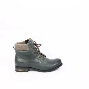 Taos Cutie Boots sz 11 Women Green Leather Bootie Lace Up Hiker EU 42