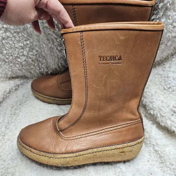 Tecnica Made in Italy Mens‎ Leather Fur Lined Winter Boots sz 11