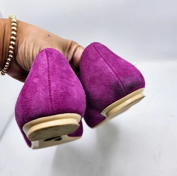 Ted Baker London Oleshky Magenta And Gold Pointy Toe Flats Size 40, 9.5
