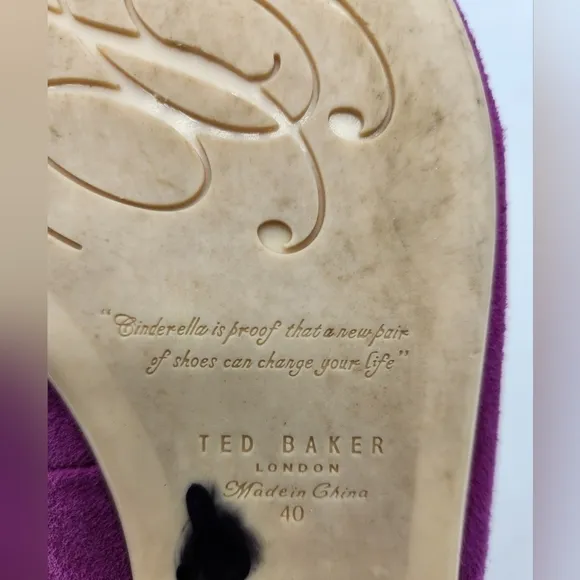 Ted Baker London Oleshky Magenta And Gold Pointy Toe Flats Size 40, 9.5
