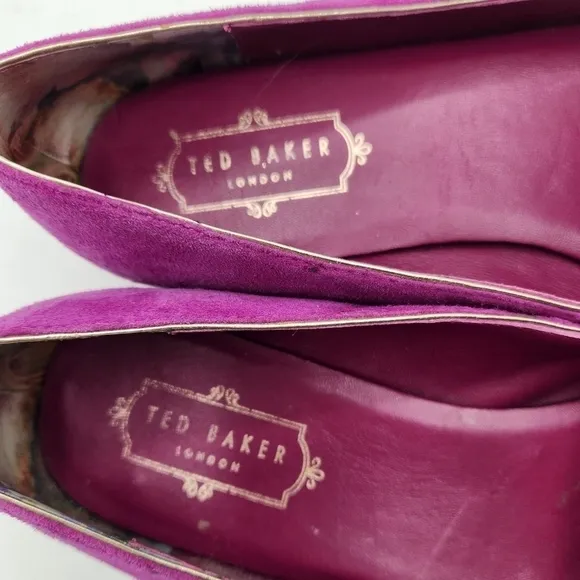 Ted Baker London Oleshky Magenta And Gold Pointy Toe Flats Size 40, 9.5