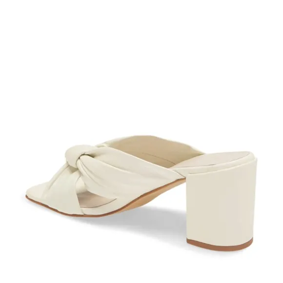 Ted Baker London Pyford White Leather Heeled Sandals Sqaure Toe Mules 10 40.5