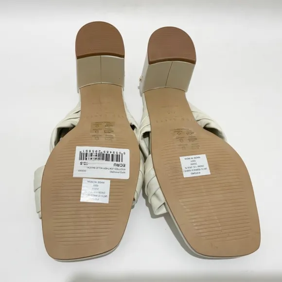 Ted Baker London Pyford White Leather Heeled Sandals Sqaure Toe Mules 10 40.5