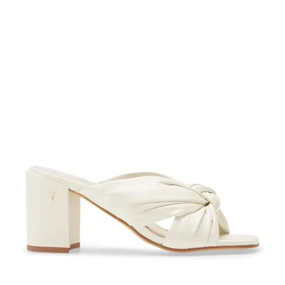 Ted Baker London Pyford White Leather Heeled Sandals Sqaure Toe Mules 10 40.5