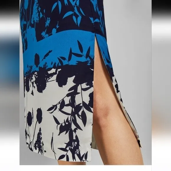 Ted Baker Seelah Bluebell Side Slit Midi Skirt new with tag Ted size 4-US 12