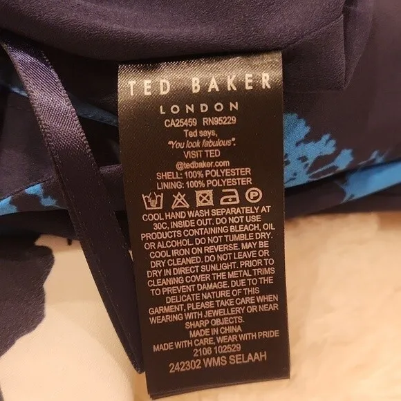 Ted Baker Seelah Bluebell Side Slit Midi Skirt new with tag Ted size 4-US 12