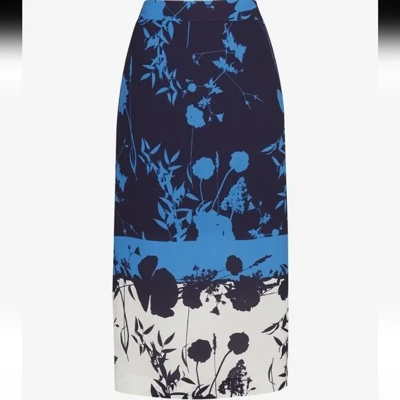 Ted Baker Seelah Bluebell Side Slit Midi Skirt new with tag Ted size 4-US 12