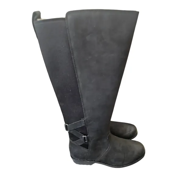 TEVA Ellery Tall Waterproof Black Nubuck Boots - Size 7