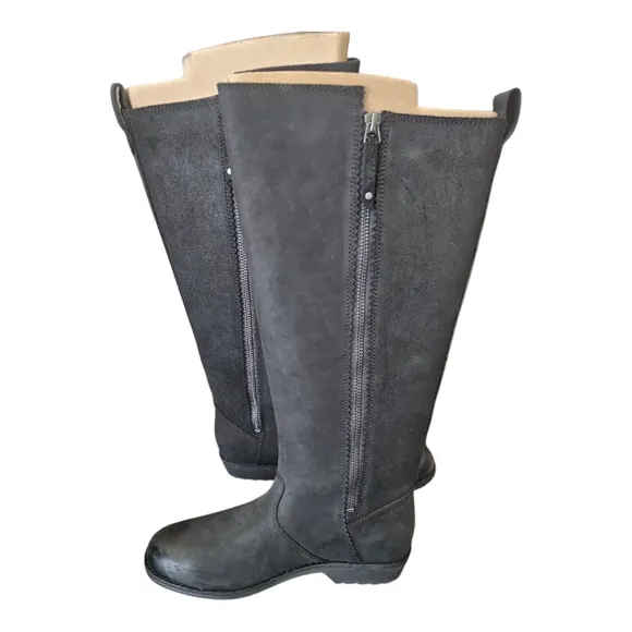 TEVA Ellery Tall Waterproof Black Nubuck Boots - Size 7