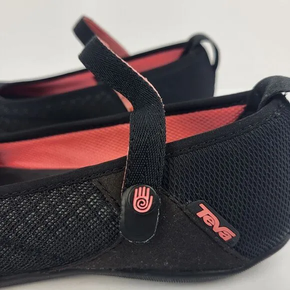 TEVA Mary Jane Comfort Flats shoes US 5.5 EU 37.5 Black Coral